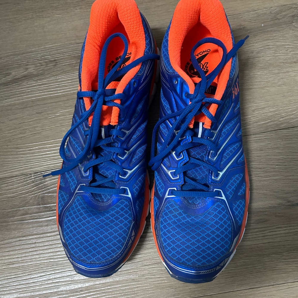 Bright Blue and Orange Running Shoes